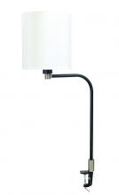 House of Troy AR402-BLK/SN - Aria Clip On Table Lamp Fabric Shade Black/Satin Nickel