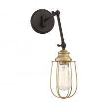 Savoy House Meridian M90022ORBNB - 1-Light Adjustable Wall Sconce in Oil Rubbed Bronze with Natural Brass